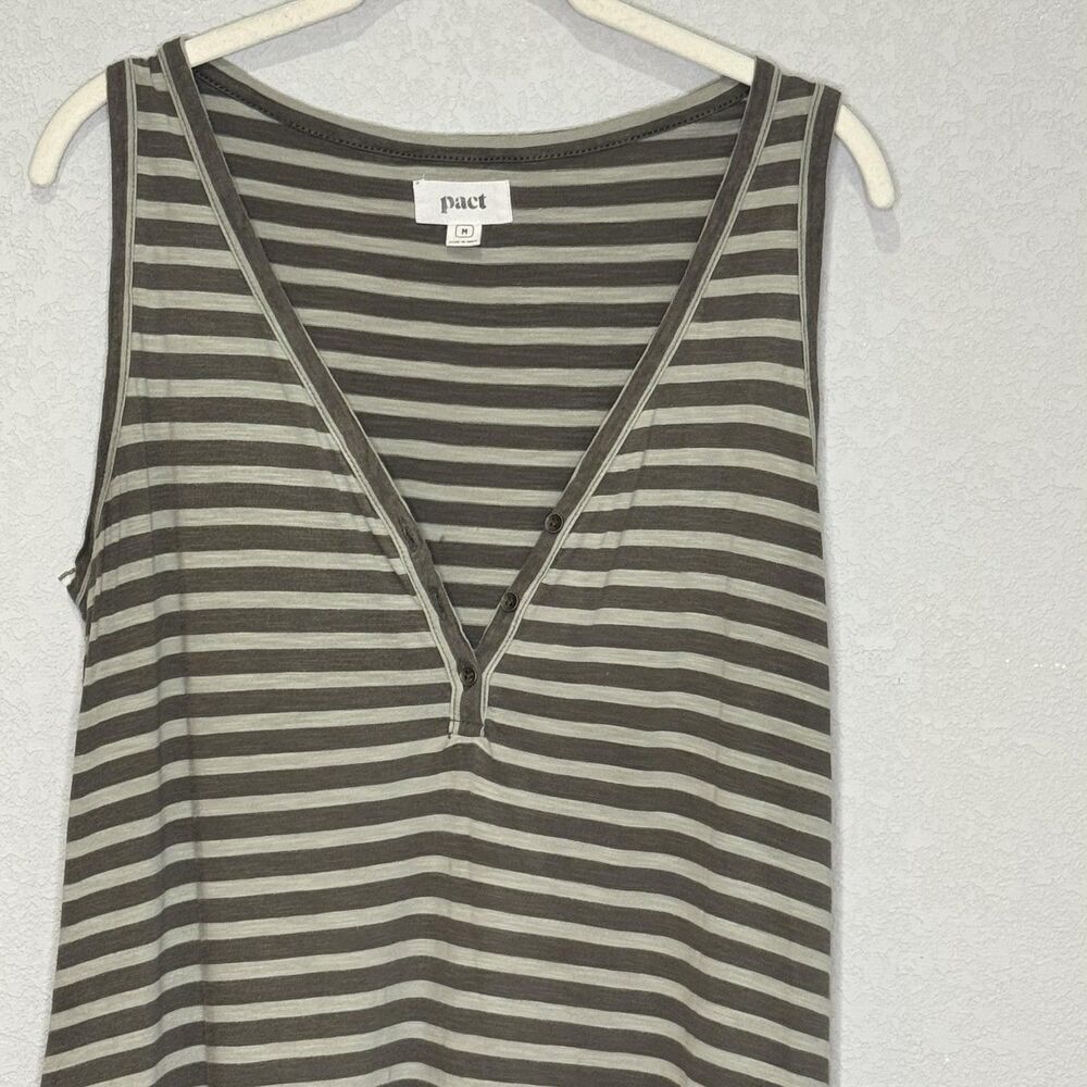 Pact Dress Womens Medium Striped Sleeveless V Neck Organic Cotton Pockets Casual - Picture 4 of 10
